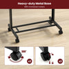 Heavy-duty metal base with 4 universal casters for the 3-position height adjustable lectern table in black.