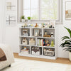 3-Tier Open Bookcase 8-Cube Floor Standing Storage Shelves Display Cabinet-White - Gallery View 1 of 7