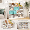 3-tier open bookcase with 8 cubes in white, perfect for storage and display in living room or bedroom.