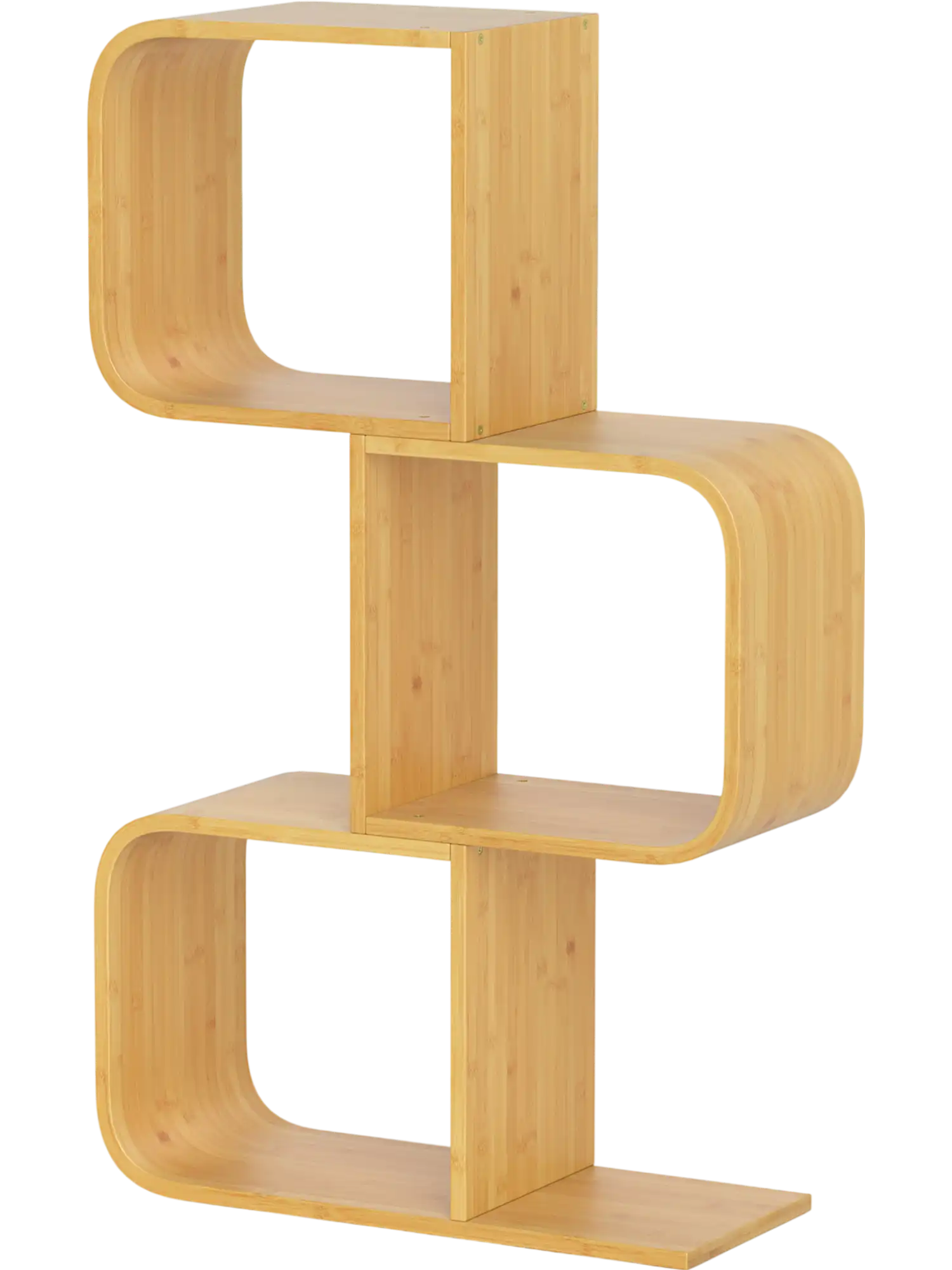 Costway 3-Tier S-Shaped Bookcase 3 Open Cubes Bookshelf 936821754 New
