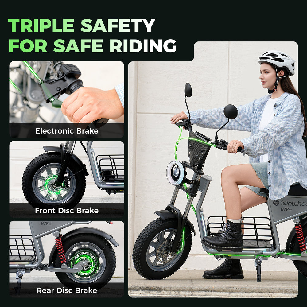 Triple safety braking graphic (electronic + disc brakes)