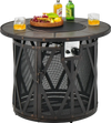 32 Inch 30000BTU Fire Pit Table with Fire Glasses and PVC Cover