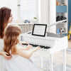 30-Key Wood Toy Kids Grand Piano with Bench and Music Rack-White - Gallery View 1 of 9
