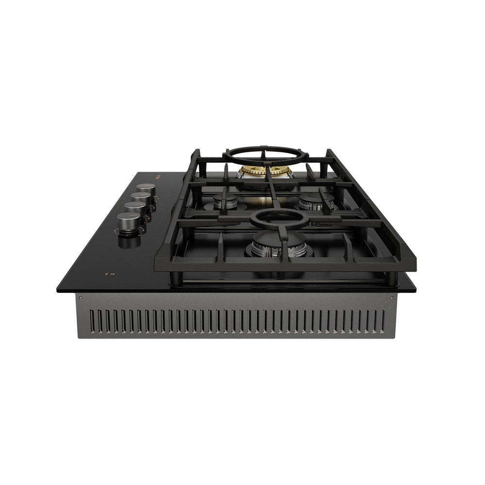 FOTILE 30-inch Tri-Ring tempered glass gas cooktop GLG30401, view 3
