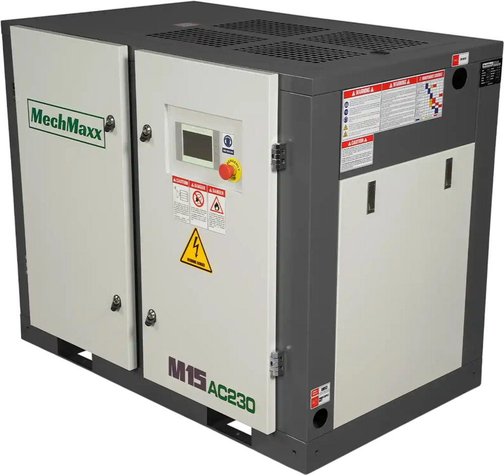 15HP Rotary Screw Air Compressor - 45 CFM,  116 PSI,  230V 3-Phase | Industrial-Grade