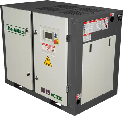 MechMaxx M15AC230 Air Compressor 15HP Rotary Screw 45 CFM 116 PSI 230V 3-Phase Industrial-Grade New