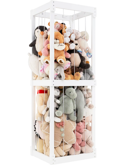 Costway 300L Large Stuffed Animal Storage Organizer Open Top Elastic Cords 67389125 New