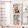 Large stuffed animal storage in white with open top and elastic cords, perfect for organizing toys and cushions.
