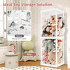 Large white stuffed animal storage with open top and elastic cords, ideal for keeping kids' rooms tidy and organized.