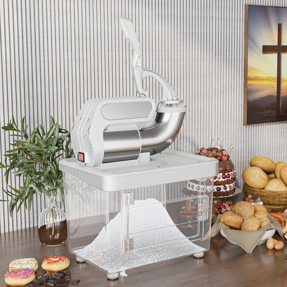 300W Commercial Ice Crusher with Dual Blades and Safety Switch-Gray - Gallery View 1 of 10