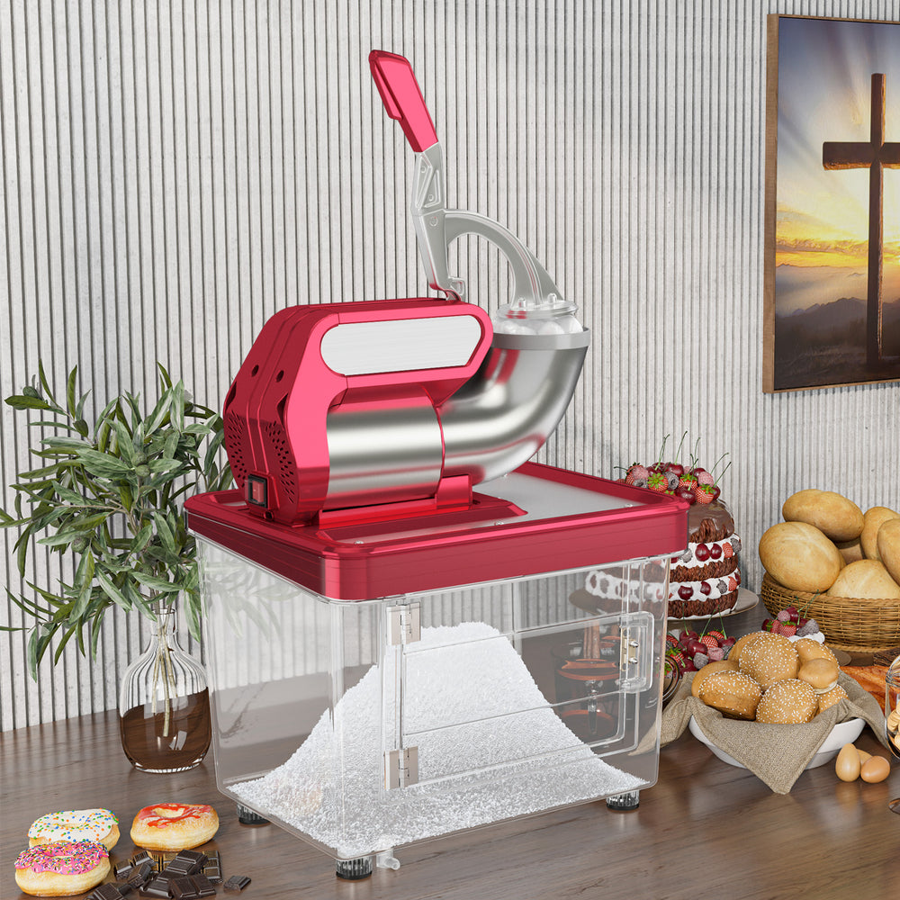 300W Commercial Ice Crusher with Dual Blades and Safety Switch-Red - Gallery View 1 of 10