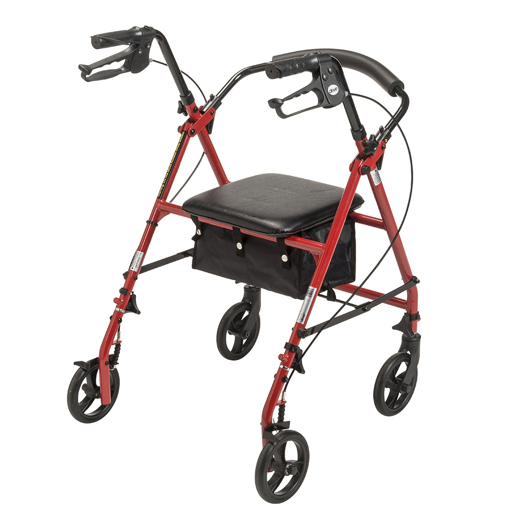 Drive Medical Durable 4 Wheel Rollator with 7.5 Casters