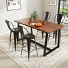 Set of 4 Bar Height Chairs Stackable Metal Bar Stools with Removable Backrest-Black - Gallery View 1 of 10