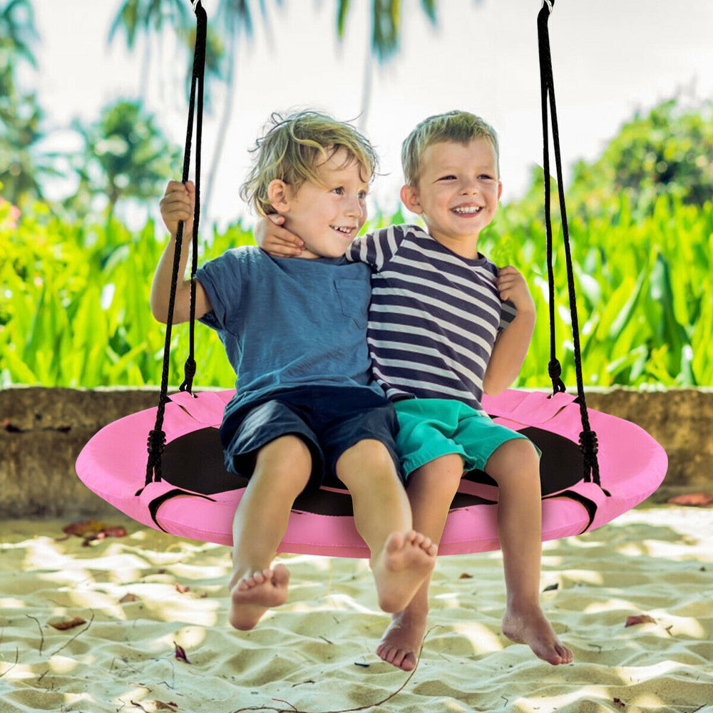 40 Inch Flying Saucer Tree Swing Indoor Outdoor Play Set-Pink - Gallery View 1 of 11