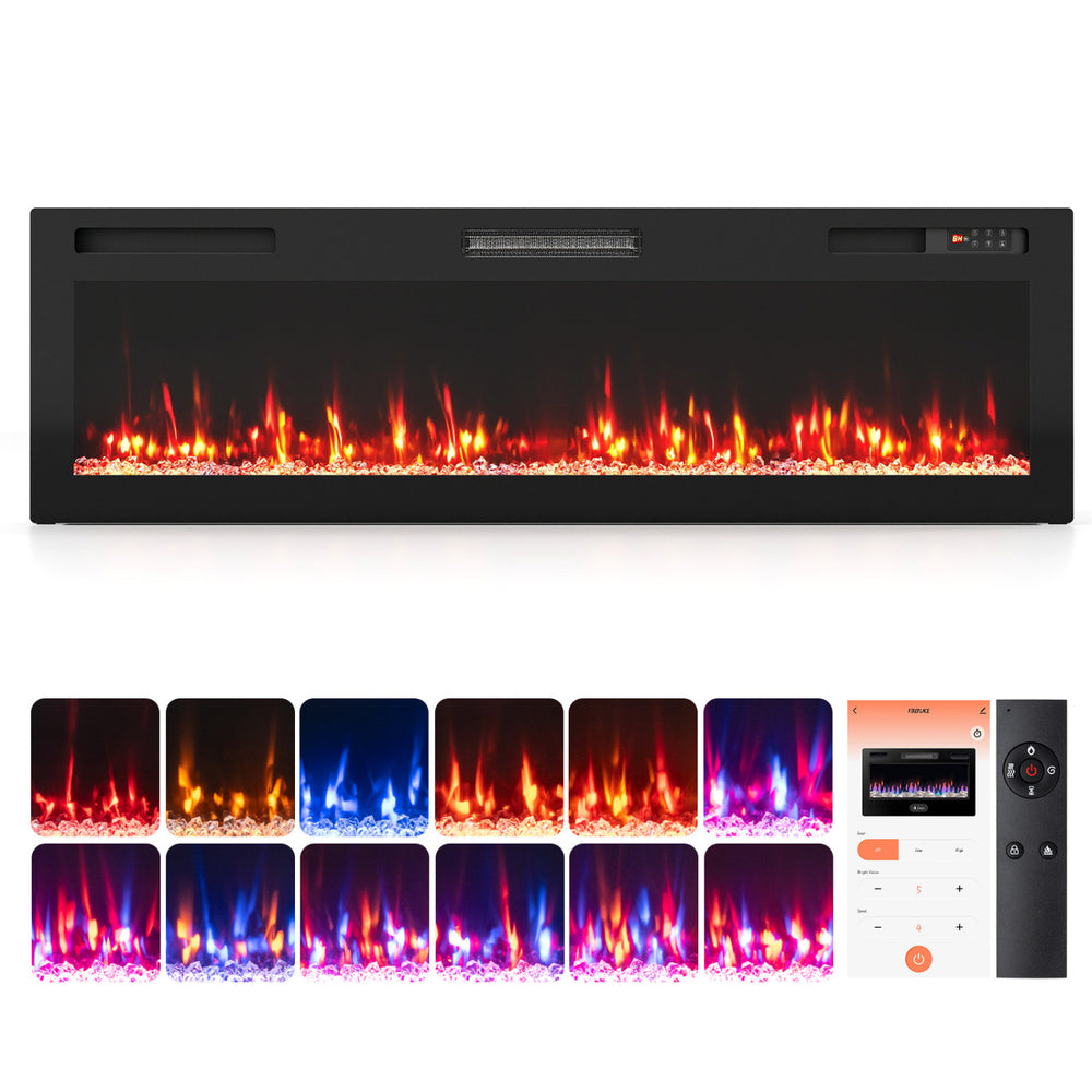 30/36/40/50/60/72 Inch Smart WiFi Electric Fireplace with Recessed and Wall Mounted-60" - Gallery View 1 of 2