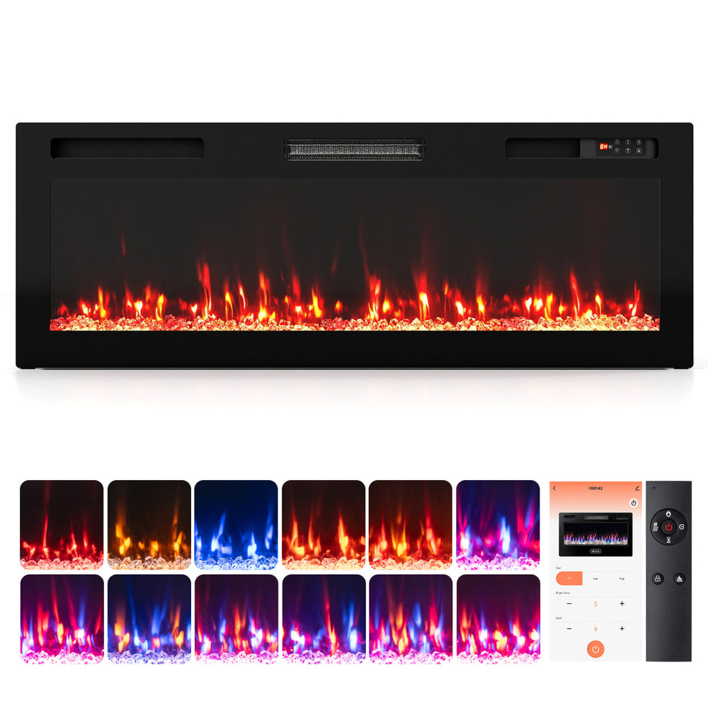 30/36/40/50/60/72 Inch Smart WiFi Electric Fireplace with Recessed and Wall Mounted-50" - Gallery View 1 of 2