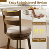 30.5-inch swivel barstool with upholstered seat and backrest, featuring breathable polyester fabric for optimal comfort.