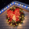 30" Christmas Lighted Bow Decoration with 120 PreLit Warm White LED Lights-Red - Gallery View 1 of 10