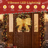 30" Christmas lighted bow decoration set of 2 with 120 warm white LED lights, perfect for festive outdoor displays.