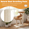 30-inch cat tower featuring 2 rattan baskets, natural sisal scratching posts, and plush cushions for indoor kittens.