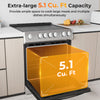 30-inch freestanding kitchen stove with 5.1 cu.ft capacity, featuring a ceramic cooktop and 4 burners for versatile.