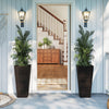 Tall 30-inch modern decorative planter pots set of 2 in black PE rattan, perfect for patios and entrances.