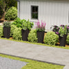 Modern 30-inch decorative planter pots set of 2 in black PE rattan, perfect for patios and poolside greenery.