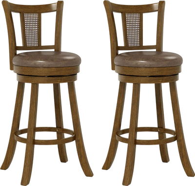 Costway Set of 2 PE Rattan Back Bar Stools 25/30