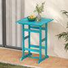 30 Inch Square Bar Table Dining Table with Slatted Tabletop for Poolside-Turquoise - Gallery View 1 of 7