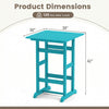 30-inch turquoise bar table with slatted tabletop, made of weatherproof HDPE, ideal for poolside and backyard use.