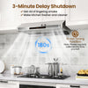30-inch under cabinet range hood in stainless steel with 900 CFM airflow, featuring adjustable LED lights and oil.