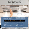 30-inch under cabinet range hood with touch controls, 4 fan speeds, and baffle filters for effective smoke removal.