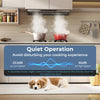30-inch silver under cabinet range hood with 4 fan speeds, quiet operation, and dishwasher-safe baffle filters for easy.