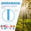 Solid blue birch wood leg of a kids' grand piano, ensuring stability and safety for children aged 3-8 years.