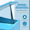 Premium bracing piece of the blue 30-key kids grand piano, featuring a triangular structure for safe opening and.