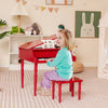 30-Key Wood Toy Kids Grand Piano with Bench and Music Rack-Red - Gallery View 1 of 10