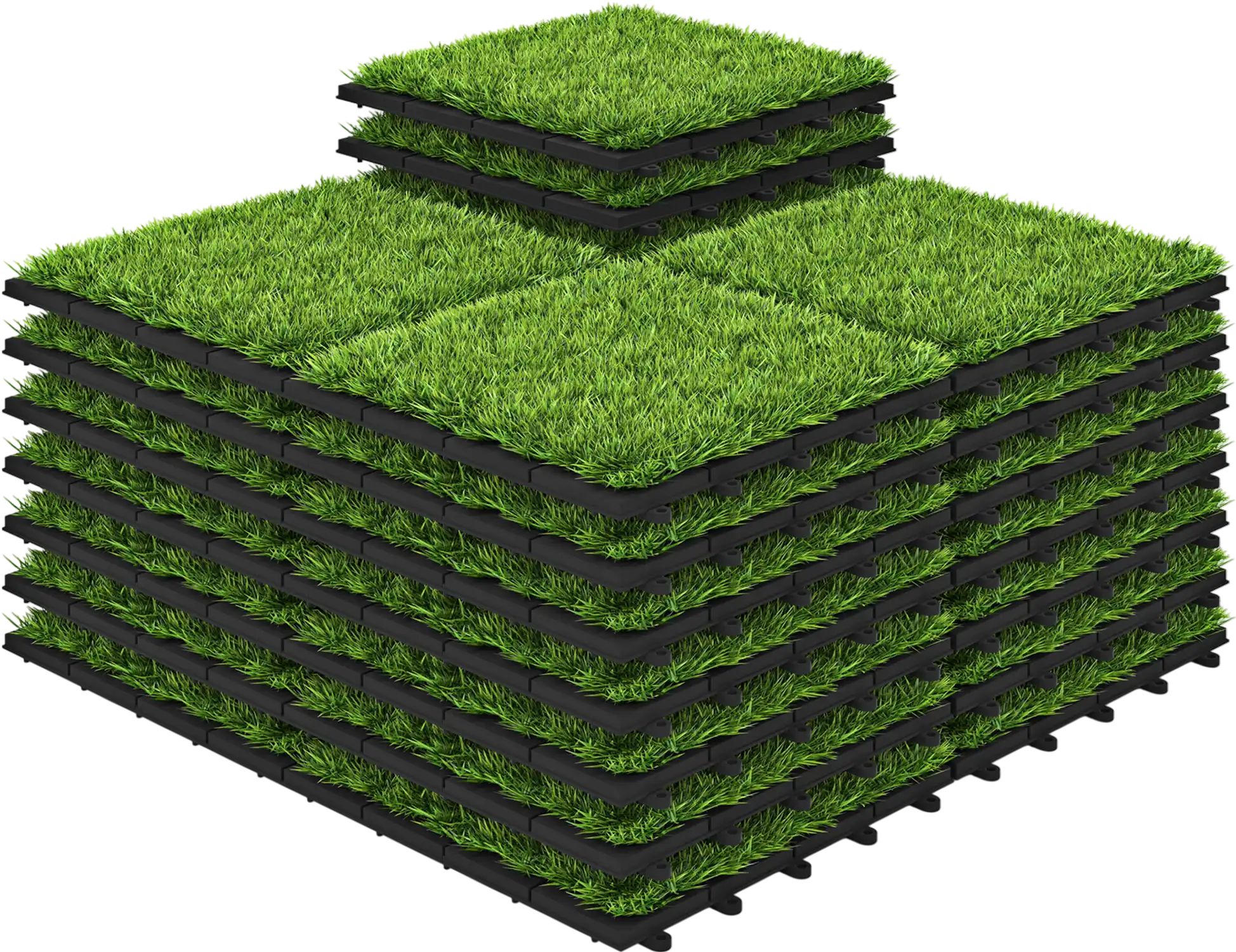 Costway 30-Pcs Interlocking Artificial Grass Tiles 12