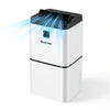 Compact 30 pints dehumidifier with digital display, suitable for rooms up to 1,500 sq.ft, featuring low noise operation.