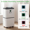 30 pints dehumidifier with digital display and humidity indicator light, suitable for rooms up to 1,500 sq.ft.