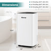 Dimensions of the COSTWAY 30 Pints portable dehumidifier, suitable for medium to large spaces up to 1,500 sq.ft.