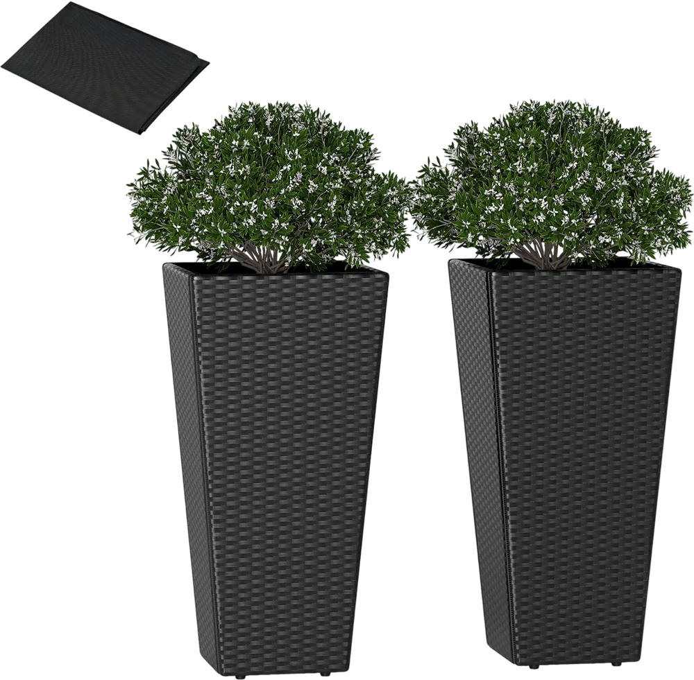 Set of 2 30 Inch Tall Flower Pot with Open-ended Base
