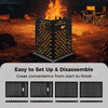 30-inch burn barrel made of ultra-thick carbon steel with venting patterns, ideal for efficient yard waste disposal.