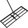 Heavy duty lawn level tool with 30 x 10 inch rake plate and 69 inch handle, ideal for efficient leveling in gardens.