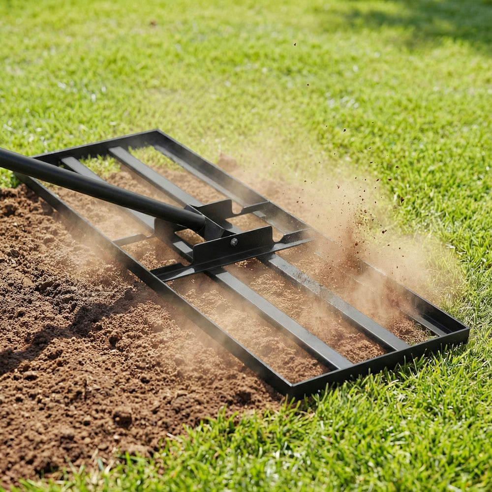 30 x 10 Inch Heavy Duty Lawn Level Tool with 69 Inch Handle-Black - Gallery View 1 of 14