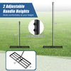 Heavy duty lawn level tool with 30 x 10 inch rake plate and adjustable 69 inch handle for efficient leveling in gardens.
