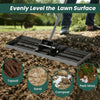 Lawn leveling rake with ergonomic handle, 30 x 10 inch, ideal for even lawn surfaces in gardens and backyards.