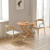 Round 31.5-inch folding coffee table made of high-grade teak wood, perfect for outdoor dining in backyard or balcony.