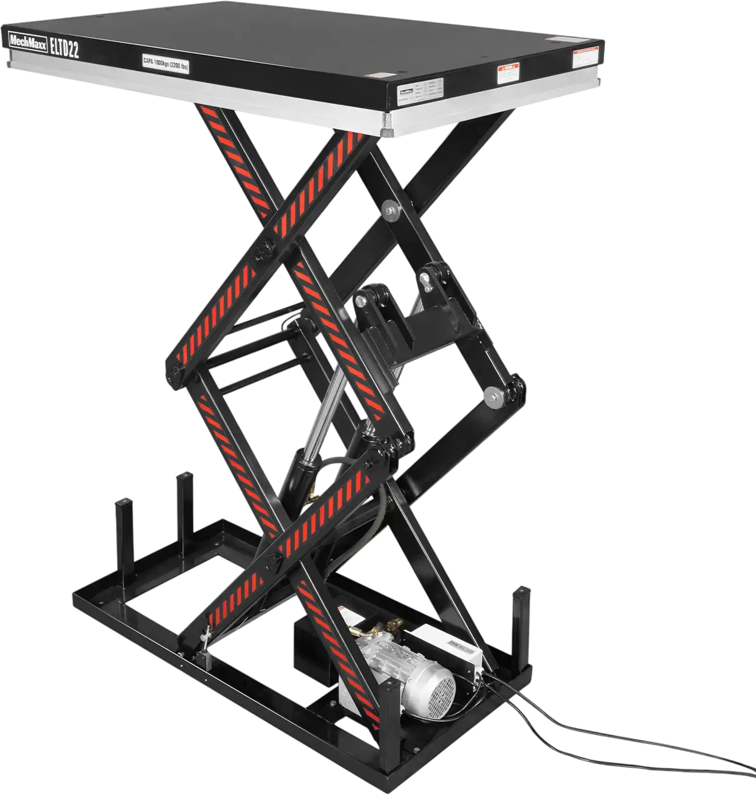 MechMaxx ELTD22 Lift Table 2200 lbs Capacity Stationary Electric Hydraulic Double Scissor 51.2