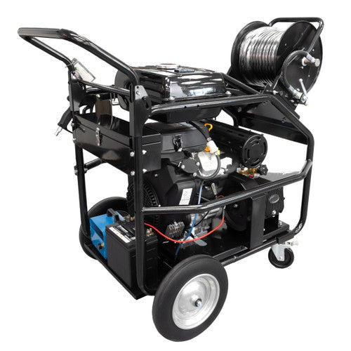 Canpump Cold Water Sewer Jetter: 24 hp V-Twin Engine, 5200 psi @ 6.6 US gpm, Belt Drive