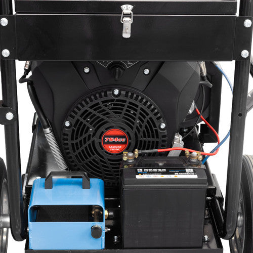 Canpump Cold Water Sewer Jetter: 24 hp V-Twin Engine, 5200 psi @ 6.6 US gpm, Belt Drive